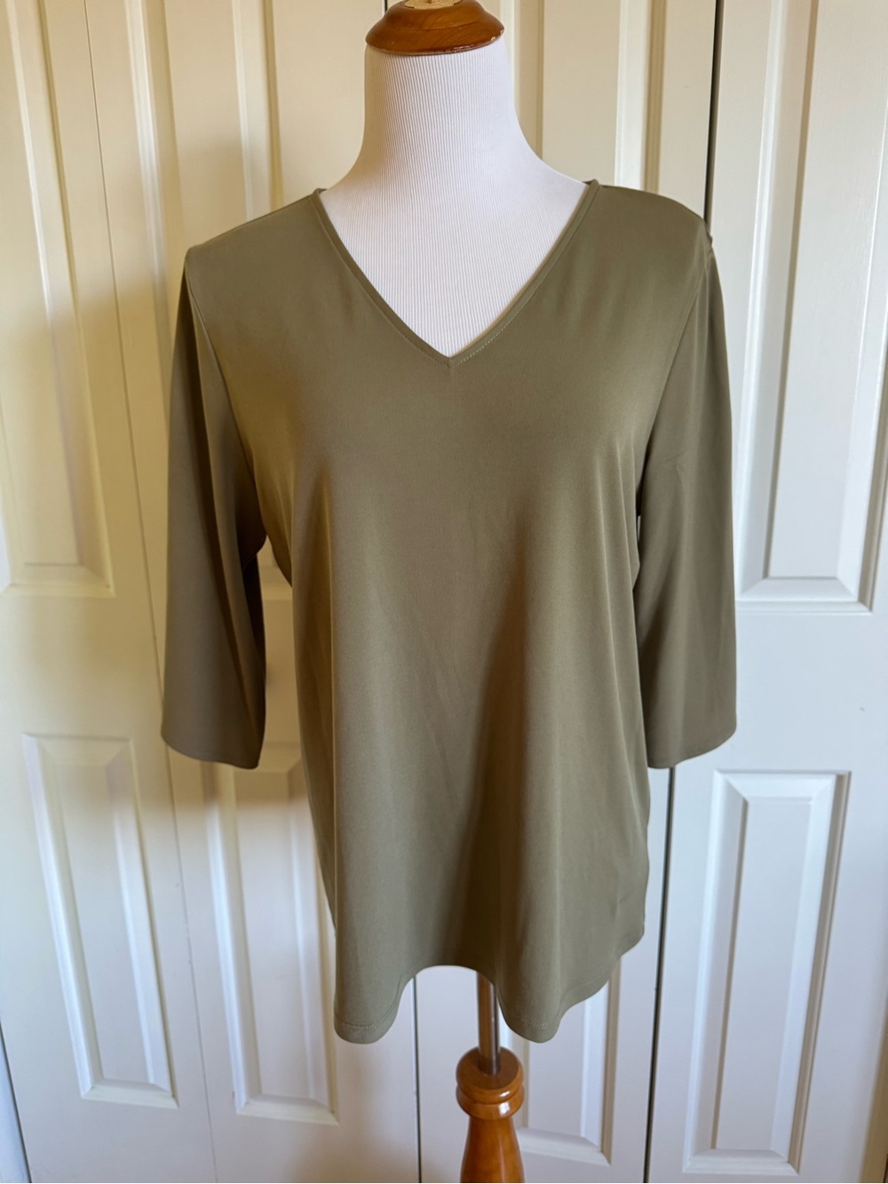 MICHAEL KORS Olive Green Jersey Long Top L NWOT